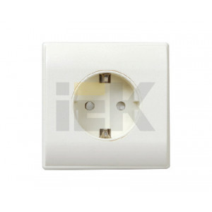 РС-10-3-РБ Розетка одноместная c з/к ( в сборе) "РУМБА" цвет: белый ERR11-K01-16-AC