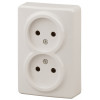 11-2202-02 Розетка 2х2P, 16A-250В, IP20, ОУ, Эксперт, сл.кость (18/180/2880) Б0020683