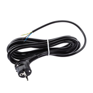 Шнур сетевой с вилкой UX-3x0,75-5m-B с заземлением 5м ПВС 3x0,75мм2 черный Б0048695