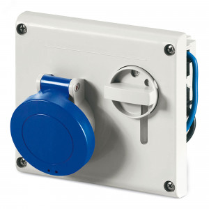 Розетка панельная с механической блокировкой и верхним расположением разъема IP44 16А 2P+E 230В DIS4001683