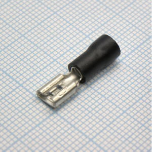 FDD2-187(5)  Black, наконечник кабельный ножевой (гнездо) с изоляцией 0.5х4.75мм, сеч. пров. 1.5-2.5мм2