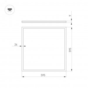 Светильник DL-INTENSO-S600x600-40W Day4000 (WH, 120 deg, CRI90, 230V) 038429, Светодиодная панель с торцевой засветкой (edge-lit). Мощность 40 Вт, св. поток 4000 лм, 100 лм/Вт, дневной 4000 K, CRI>90, угол 120°, напряжение питания 230 В. Белый квадратный корпус из алюминия, экран PS, LGP PMMA, степень защиты IP40.