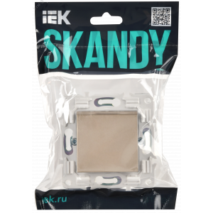 SKANDY Выключатель 1-клавишный проходной 10А SK-V02Sa песочный IEK SK-V12-0-10-K98
