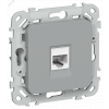 FLITE Розетка компьютерная RJ45 категория 5Е UTP РК5е-1-0-ФлС серый IEK FI-K12-1-K03
