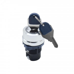 Головка переключателя с ключом на 3 положения с возвратом стандартная ручка, черный, алюминий M22S-KM3A