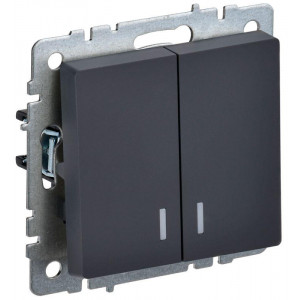 Выключатель 2-кл. СП BRITE ВС10-2-1-БрГ 10А с инд. графит BR-V20-1-10-K53