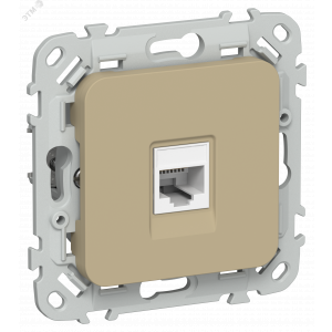 FLITE Розетка компьютерная RJ45 категория 5Е UTP РК5е-1-0-ФлХ хаки IEK FI-K12-1-K59