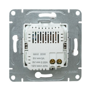 Механизм розетки USB-C - 2шт, шампань Эпика EKF UP1-SOC-2USBC