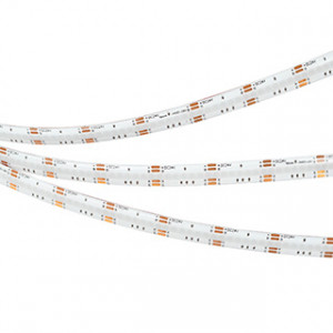 Лента герметичная COB-SE-X840-10mm 24V RGB (16 W/m, IP65, CSP, 5m) 041390, Лента COB сплошной засветки без видимых светодиодов, герметичная IP65 (SE - силиконовое покрытие). Светодиоды CSP, 840 шт/м (4200 шт на 5 м), белая плата, скотч 3M. Цвет RGB, угол 140°. Питание 24V, мощность 16 Вт/м (80 Вт на 5 м). Размеры 5000x10x4 мм. М