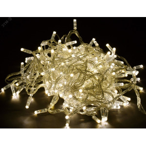 Гирлянда "Нить" 20м 200LED тепл. бел. IP44 провод прозр. 230В с контроллером 8 режимов LGDU111-1-200-20-T-S-44