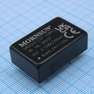 VRA2412ZP-6WR3, Преобразователь DC/DC 6 Вт вход 18...36 В, выход ±12 В/±0.25 А (THT)