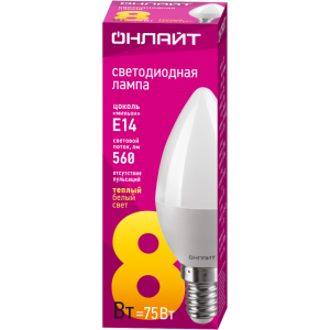 Лампа светодиодная 71 632 OLL-C37-8-230-2.7K-E14-FR 8Вт свеча 2700К тепл. бел. E14 560лм 176-264В 71632