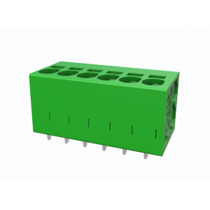 Клемма на плату MC-TC5.0V03P, Клемма, вертикальный, подвод кабеля, на плату, шаг: 5.0 мм, 3 полюса, фиксация провода пружинная, исполнение: стандартное, 320V, 24A, цвет: зеленый