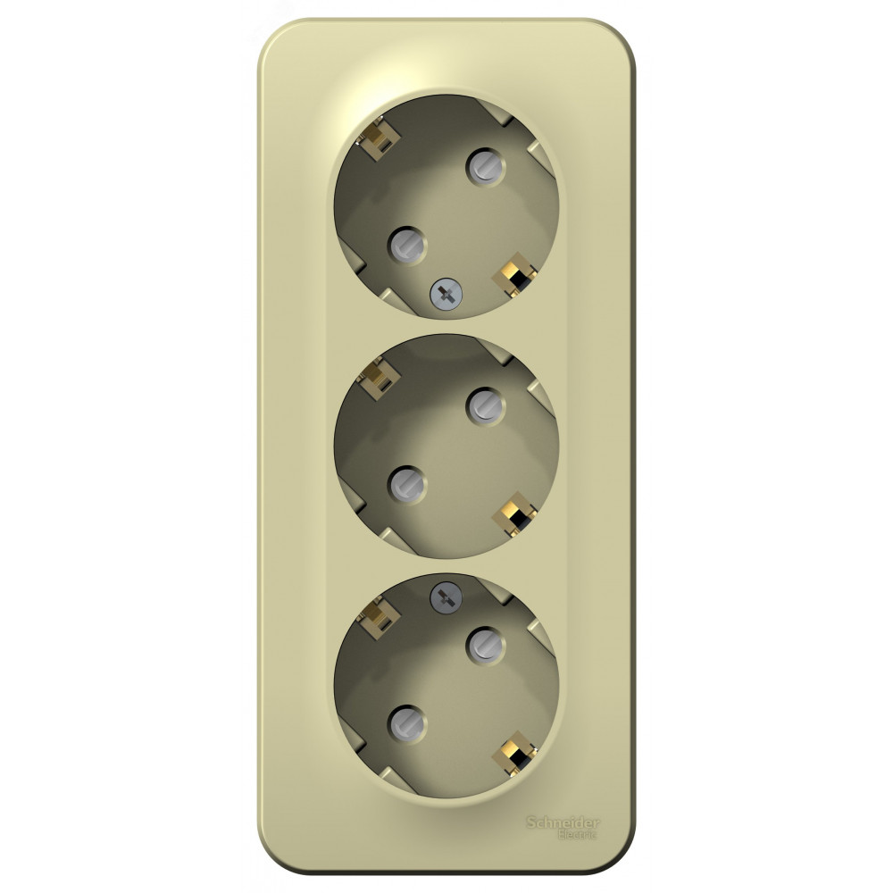 Изображение товара Розетка 3-м ОП Blanca 16А с заземлением и защитными шторками