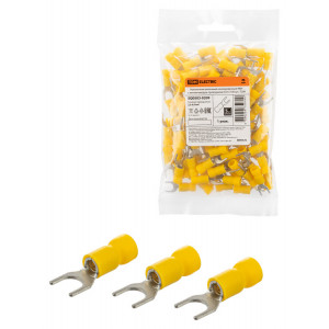 Наконечник вилочный изолированный НВИ с легким вводом проводника 6,0-6 (100 шт.) SQ0503-0209