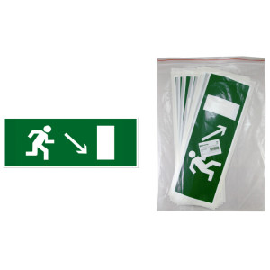 Знак "Направление к эвакуационному выходу направо вниз" 350х124мм для ССА SQ0817-0064