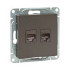 Механизм розетки RJ45 - 2шт, (cat5), мокко Эпика EKF UP1-SOM-2RJ45-5