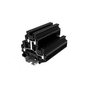 Этажная клемма TUD2.5-2-PV, Этажная клемма, 2 этажа, межэтажное соединение, тип фиксации провода: винтовой, номинальное сечение: 2,5 мм кв., 24A, 800V, ширина: 5,2 мм, цвет: черный, тип монтажа: DIN35