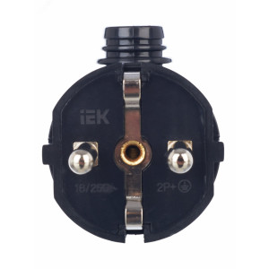 Вилка угловая ВПу11-02-Ст разборная с заземл. 16А черн. EVP11-16-01-K02