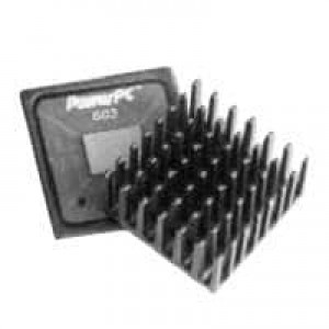 658-45ABT3, Радиаторы Omnidirectional Pin Fin Heat Sink for 27mm BGA and PowerPC, Aluminum, Black Anodized, Chomerics T412