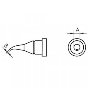 LT MX soldering tip 3,2mm, Жало для паяльника WP80/WSP80/FE75, наклонный 30° клин 3,2х1,2мм, L=17,5мм