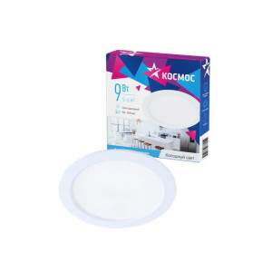 Светильник светодиодный DownL 9Вт 180-265В 6400К кругл. панель бел. KDownL9W6400K