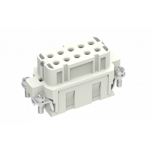 Розеточная контактная вставка SA-010-FC, Розеточная контактная вставка, обжимная фиксация, 10 полюсов + PE, типоразмер 10A, 250V, 16A, (обжимные контакты поставляются отдельно)