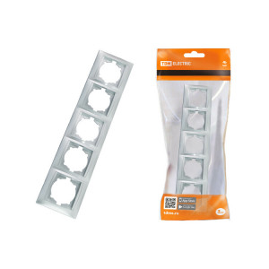 Рамка 5-ти постовая горизонтальная серебр. металлик "Лама" SQ1815-0237