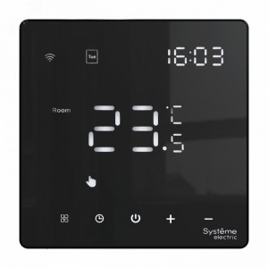 ARTGALLERY ТЕРМОСТАТ программируемый с Wi-Fi для электрического теплого пола, 16 А, моноблочный, ЧЕРНЫЙ GAL001038