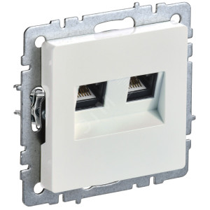 BRITE Розетка компьютерная двойная кат.5E RJ45 РК10-2-БрЖ жемчуг BR-K20-1-K36