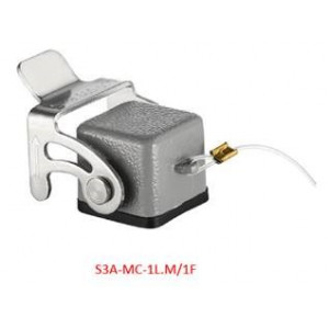 Защитная крышка S3A-MC-1L.M/1F, Защитная крышка для розеточной вставки, типоразмер 3A, с уплотнителем, с одной металлической защелкой, с удерживающей стропой от утери, материал корпуса: алюминиевый сплав