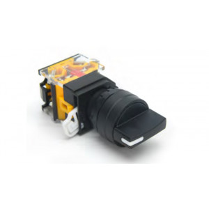 Переключатель DT22A-S2L11/BL, Переключатель 2 положения, в сборе, с фиксацией, 24 - 380VAC / DC, 0,6 - 10A, без подсветки, 1NO1NC, цвет: черный, диаметр отверстия: 22 мм, пластиковая обойма кнопки
