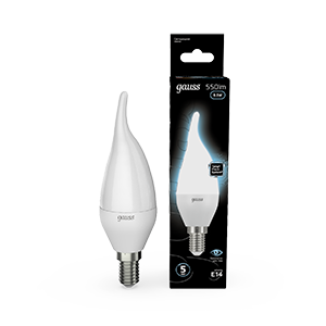 Лампа LED Candle tailed E14 6.5W 4100K 1/10/50 104101207