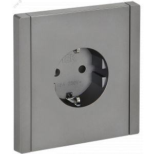 FORTE&PIANO Розетка 1-местная с заземлением с защитными шторками винтовое крепление 16А FP515 сталь IEK FP-R14-16-K46