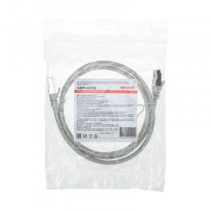 Патч-корд S/FTP CAT 6A (10G) RJ45-RJ45 28AWG LSZH сер. 1м 02-0390-1