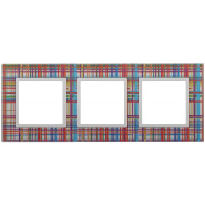 14-5103-00 Рамка на 3 поста, стекло, Elegance, прозрачный+бел (5/25/1400) Б0034505