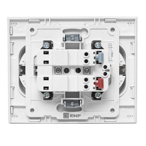Розетка 2-м СП Стокгольм 16А IP20 с заземл. защ. шторки бел. PROxima EXR16-128-10