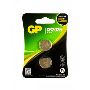 Батарейка дисковая литиевая GP Lithium CR2025 - 2 шт. в блистере 17038