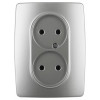 12-2107-03 Розетка 2X2P, 16A-250В, IP20, 2, алюминий (10/100/1600) Б0031240