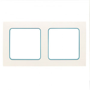 Стокгольм Рамка 2-местная белая с линией цвета синий PROxima EXM-G-305-30