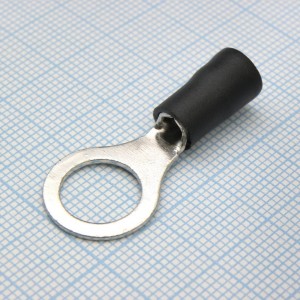 RV5.5-10 Black, наконечник кабельный кольцевой с изоляцией d=10.5мм, сеч. пров.4.0-6.0мм2