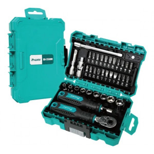 SD-2338M, Набор универсальный торцевых головок и бит с трещеточной отверткой, 9 головок,11 бит,удлинитель,переходник угловой,насадки