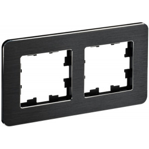 BRITE Рамка 2-мест. РУ-2-1-Бр металл черн. RE AL BR-M22-M-21-K02