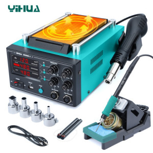 YIHUA 853AAA-II, Ремонтно-паяльный комплекс. Термофен, пальник C210, сепаратор дисплеев
