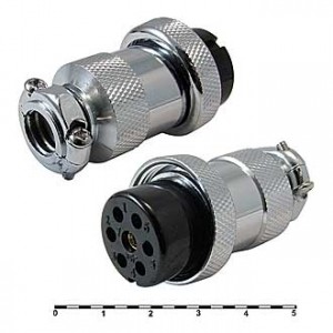 GX25M-7A, Розетка малогабаритная на кабель до 15А 250В 7 контактов