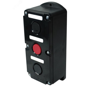 Пост управления ПКЕ 212-3 У3 10А 660В 3 элемента черн. и красн. цилиндр накладной IP40 ET519070