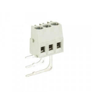 Клемма 8191/3 W VL OB, Клемма для установки под углом 90 град., с права, подвод кабеля сбоку, шаг: 5.0 мм, 2 полюса, фиксация провода винтовая, исполнение: без маркировки, 300V, 16А, цвет: серый