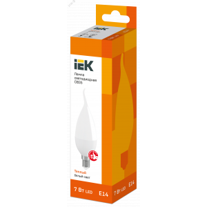 Лампа LED CB35 свеча на ветру 7Вт 230В 3000К E14 LLE-CB35-7-230-30-E14