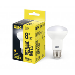 Лампа LED R63 рефлектор 8Вт 230В 3000К E27 LLE-R63-8-230-30-E27