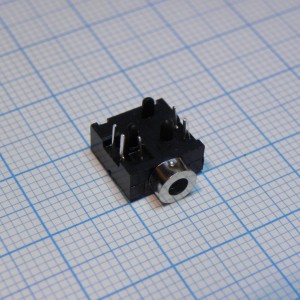 KLS1-TSJ2,5-006A, Стерео аудио гнездо 2,5 мм на плату